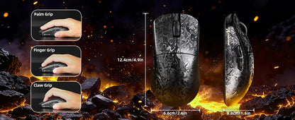 Ratón gaming inalámbrico ATTACK SHARK R11 ULTRA de fibra de carbono, 8000Hz, PAW3950MAX, 42000DPI, ultraligero de 49g, 20000FPS, Nordic 52840