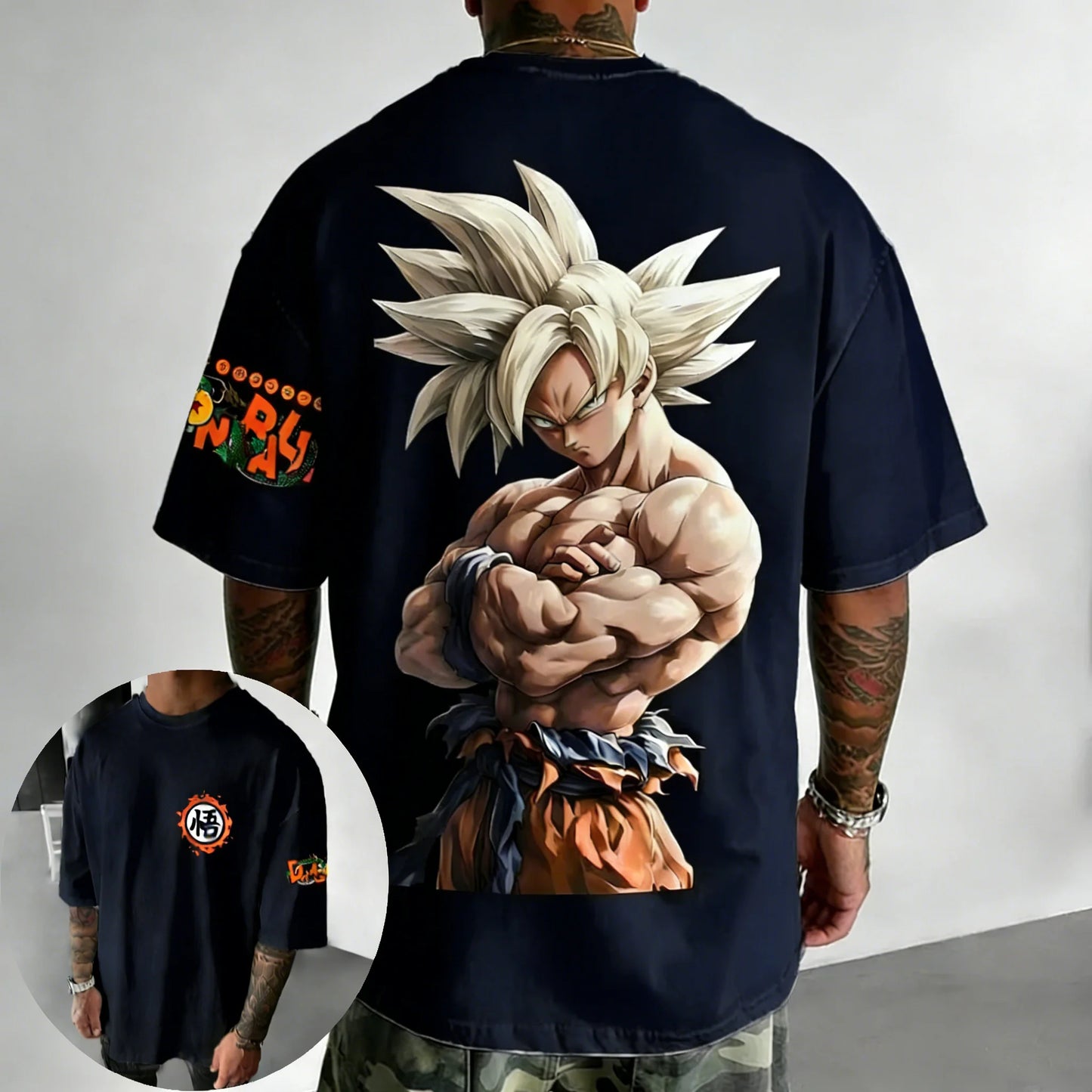 Dragon Ball Anime Pure Cotton T-shirt Summer New Goku Printed Men's and Women's Harajuku Hip Hop Casual Short Sleeve Top