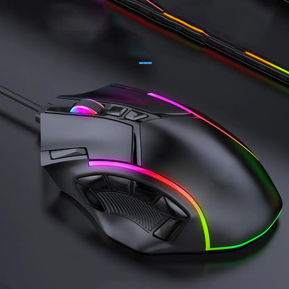 Mouse da gaming RGB cablato 12800DPI, 12 tasti, definizione macro, accessori di ricambio per computer, funzionamento fotoelettrico