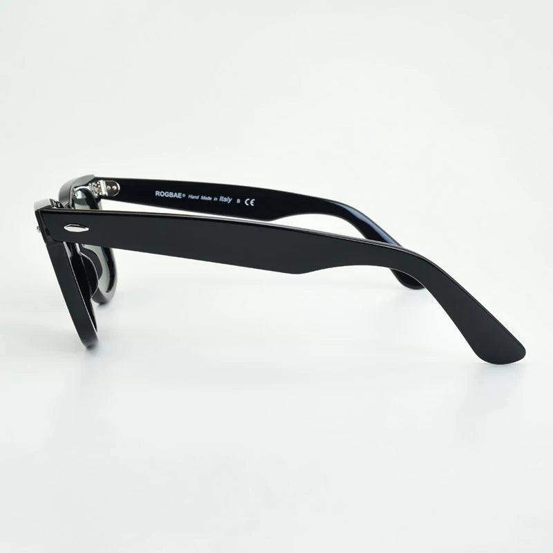 Klassiske solbriller med glaslinser Acetat-solbriller til mænd Y-2140 Design med dobbelt nitte Elegante firkantede UV-solbriller til kvinder