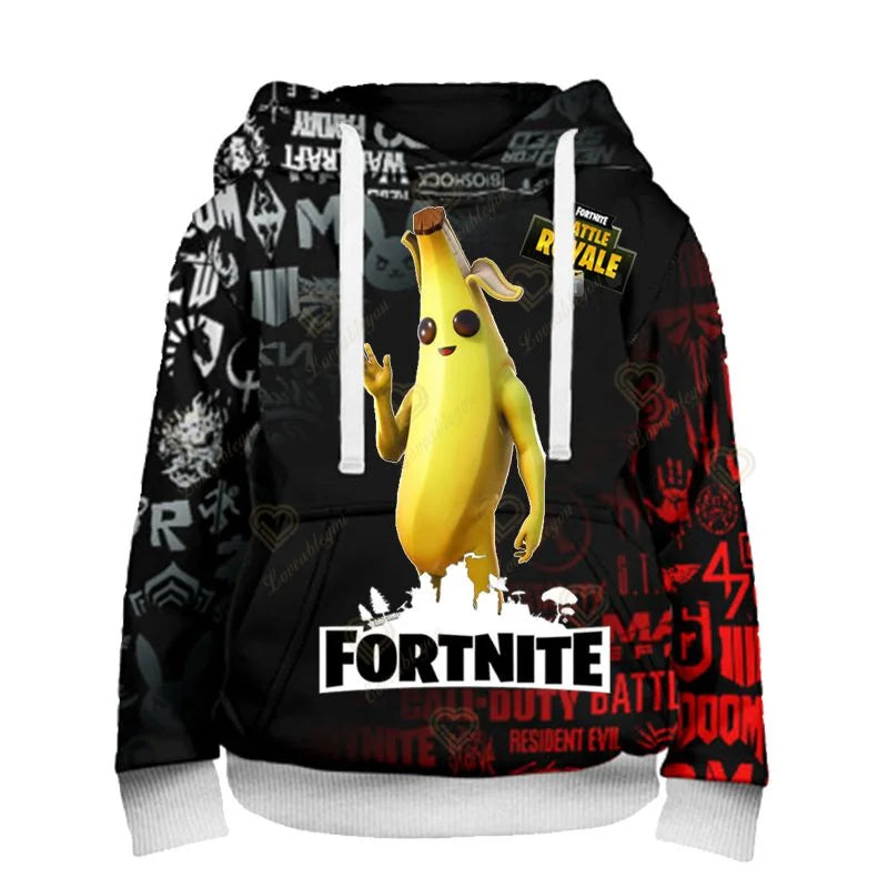 Sudaderas con capucha Fortnite Peely estampadas, nuevo diseño, para hombre, mujer y niños, manga larga, moda casual, estilo streetwear, pullovers