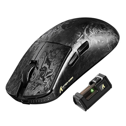 Ratón gaming inalámbrico ATTACK SHARK R11 ULTRA de fibra de carbono, 8000Hz, PAW3950MAX, 42000DPI, ultraligero de 49g, 20000FPS, Nordic 52840