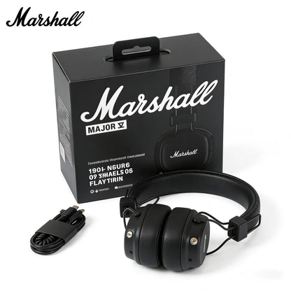 Marshall Major V On-Ear-Bluetooth-Kopfhörer – Kabelloses, faltbares Headset mit tiefem Bass und Mikrofon für Sport, Gaming und den Alltag