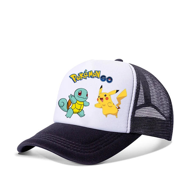 New Anime Pokemon Pikachu Baseball Caps Kid's Summer Mesh Hats Charmander Venusaur Mewtwo Hip Hop Hat Sports Snapback Cap Toys