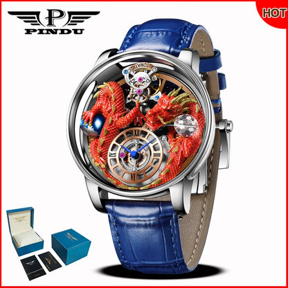 Relógio masculino PINDU Design 2025 NOVO Diamond Tourbillion, relógio de luxo Astronomia de marca premium, quartzo, vidro de safira, impermeável