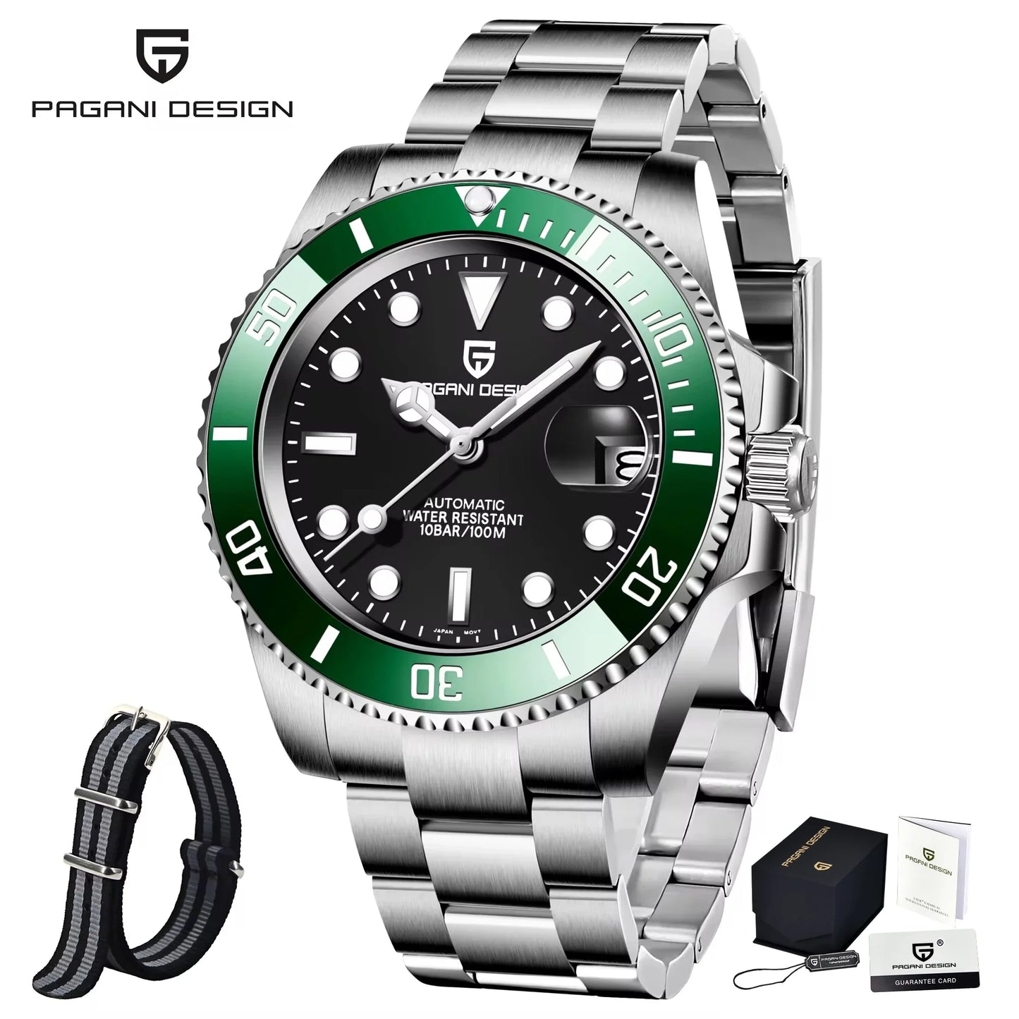 PAGANI DESIGN Men's Automatic Mechanical Watch PD1661 8215 Dive Stainless Steel Waterproof Clock Sapphire Reloj Hombre