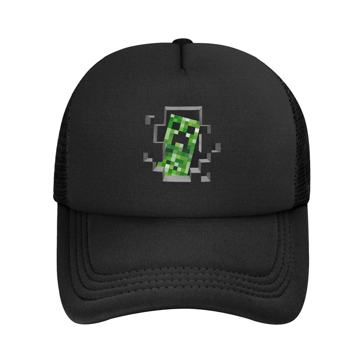 Hoekige avonturier ontdekt een Creepers-monster achter zich Truckerpet Zonnehoeden Verstelbare snapback-petten Mesh-baseballpet