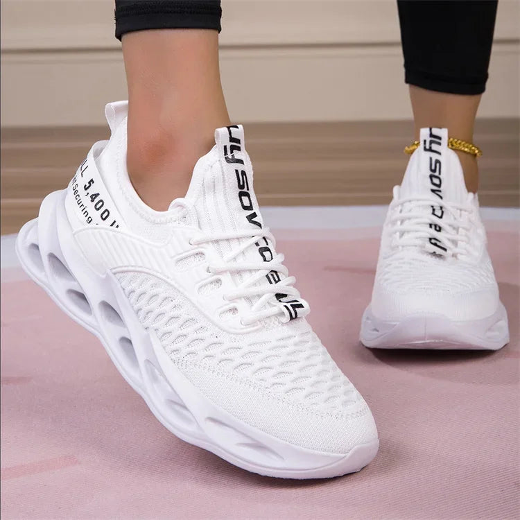 Rosa fritidssneakers för damer och herrar Blade-skor storlek 46 Lätta, andningsbara löparskor för herrar Sportiga sneakers i mesh