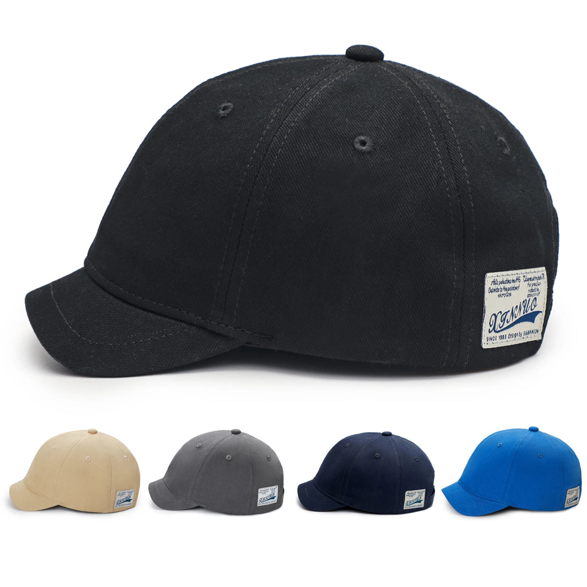 Trumpas kraštas, medvilninė beisbolo kepurė, vyrams ir moterims, kasdieniška, vintage stiliaus „Dad Hat“, reguliuojama, „Trucker“ stiliaus, žemo profilio kepurė su nailono užsegimo juostele