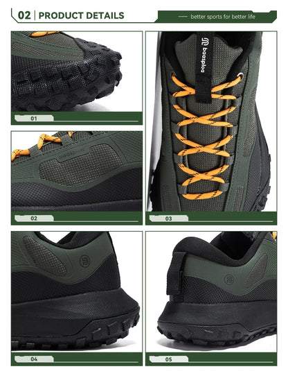 Baasploa herenwandelschoenen: comfortabele, zachte, waterdichte trekking-sneakers voor heren, slijtvast en antislip, geschikt voor buiten en klimmen