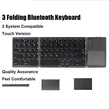 Wireless Folding Keyboard Bluetooth Keyboard With Touchpad For Windows, Android, IOS, Phone, Multi-Function Button Mini Keyboard
