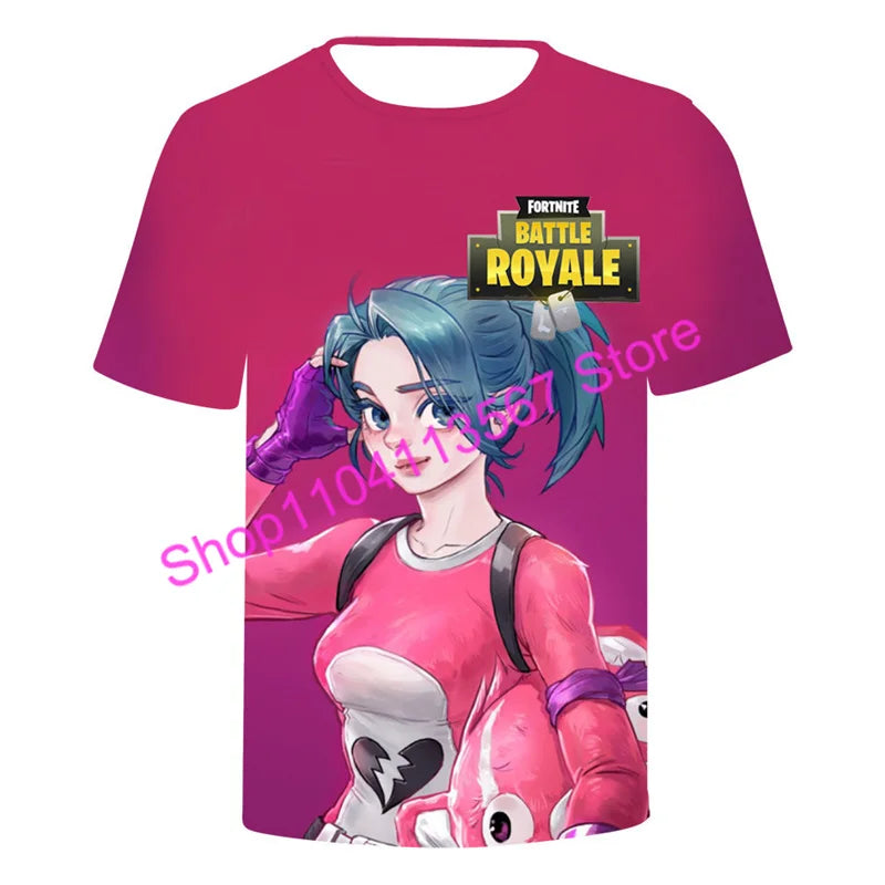 Christmas 3D T-shirt Zero Triggerfish F-Fortnited T Shirt Competitive Game Streetwear Kids Boys and Girls Harajuku Teen Tees