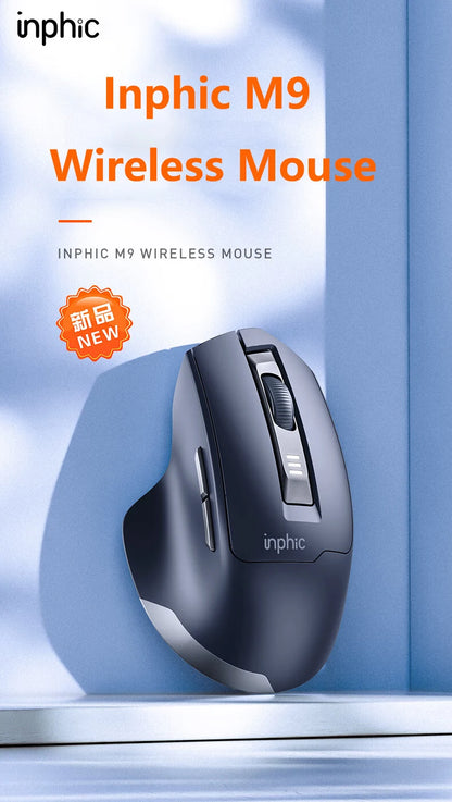 INPHIC Silent Office Mouse Battery Level Display 2400DPI Wireless Mouse Suitable for Desktop and Laptop Computers