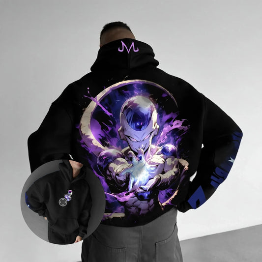 Dragon Ball Frieza anime-sweatshirt met capuchon voor heren en dames, streetwear casual pullover hoodie met grafische print, modieuze top voor lente en herfst