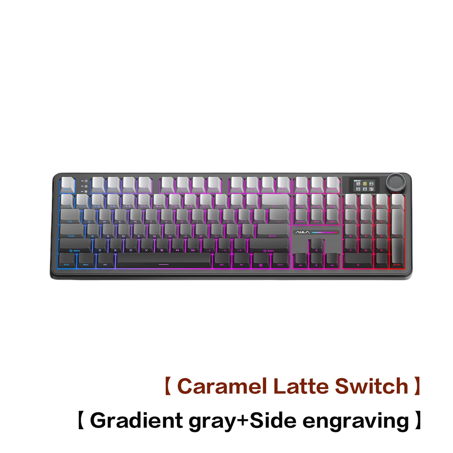 AULA F108 Pro Triple-mode Bluetooth 2.4G Wired Mechanical Keyboard Fully Customizable Hot-Swappable Keys Gasket Structure RGB