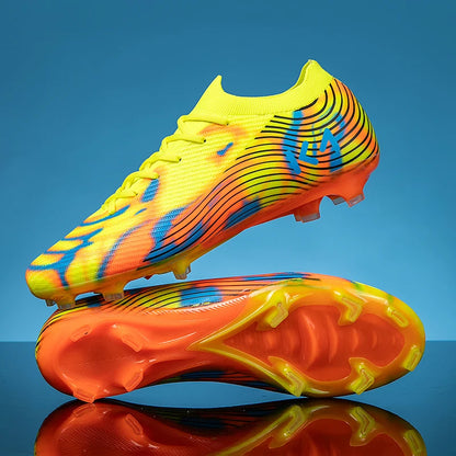 Nouvelles chaussures de football pour hommes, crampons antidérapants, chaussures de sport d'extérieur, chaussures de football ultralégères FG, crampons longs, baskets de match