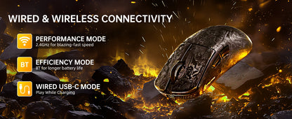 Ratón gaming inalámbrico ATTACK SHARK R11 ULTRA de fibra de carbono, 8000Hz, PAW3950MAX, 42000DPI, ultraligero de 49g, 20000FPS, Nordic 52840
