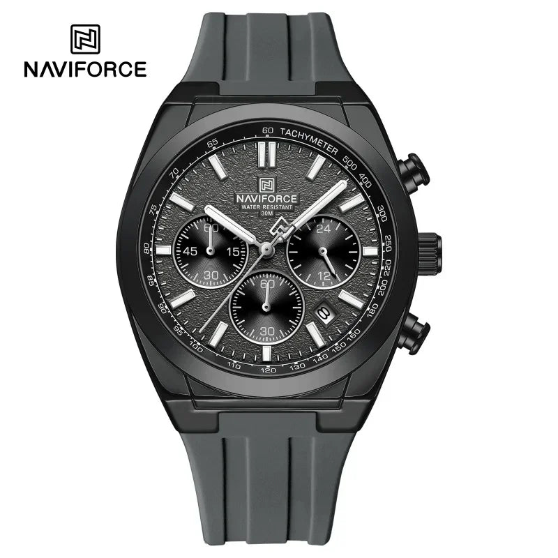 Relógio de pulso para homem NAVIFORCE – Estilo luxuoso e desportivo, movimento de quartzo, indicação de 24 horas, janela de data, cronógrafo, resistente à água – Ideia de presente para homem
