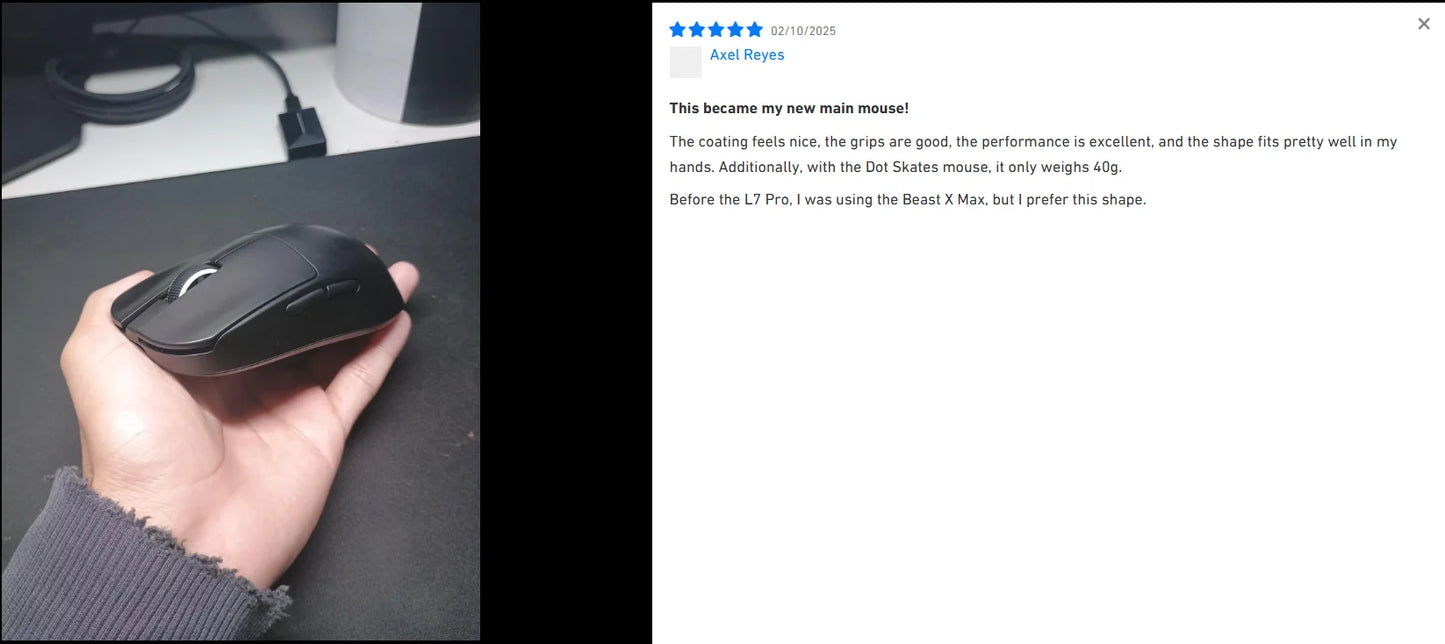 MCHOSE L7 Wireless Gaming Mouse L7 Ultra PAW3395 26K Sensor Dual 8K Polling 39g Ultra-Lightweight 2.4GHz RF/BT/Wired Tri-Mode