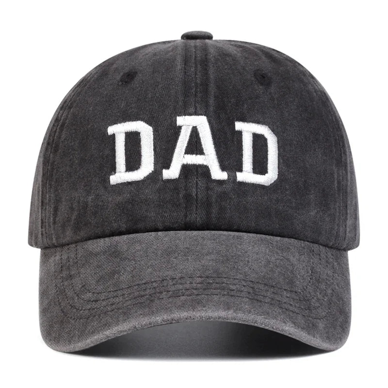 2PCS Unisex DAD MOM Letter Embroidery Wash Baseball Caps Spring and Autumn Outdoor Adjustable Casual Hats Sunscreen Hat
