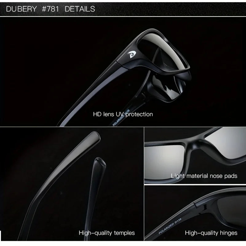 DUBERY Polarized UV400 Protection Sunglasses For Men And Women 10 Colors Model 135