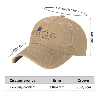 Žaidimo „Stardew Valley“ kepurė su snapback užsegimu „Sun Baseball Cap y2k“ – juokinga unisex kepurė paaugliams, išplauta, hiphopo stiliaus, apsauganti nuo saulės, skirta lauko sportui, puiki dovana