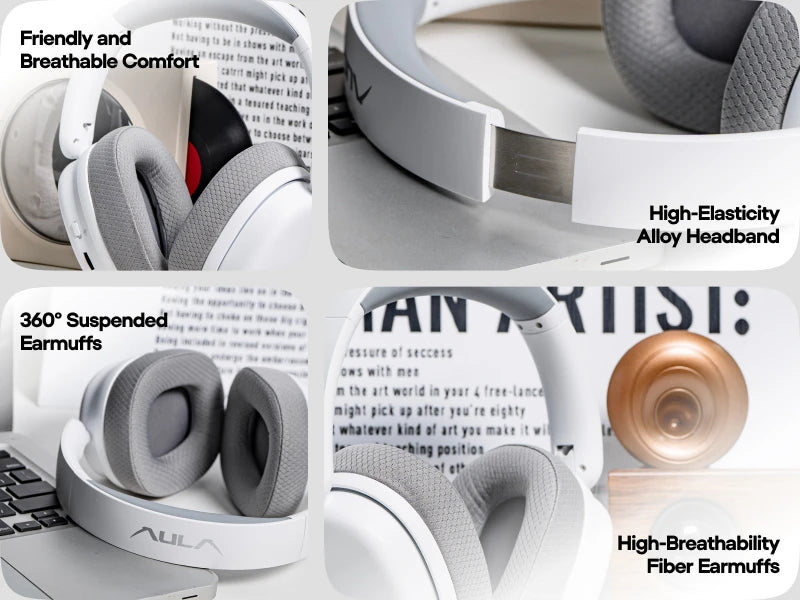 AULA G7 Pro Gaming-Headset 7.1 Surround Sound Kabellose Bluetooth 5.3-Kopfhörer mit geräuschunterdrückendem Mikrofon für PS5/PS4/PC/Switch