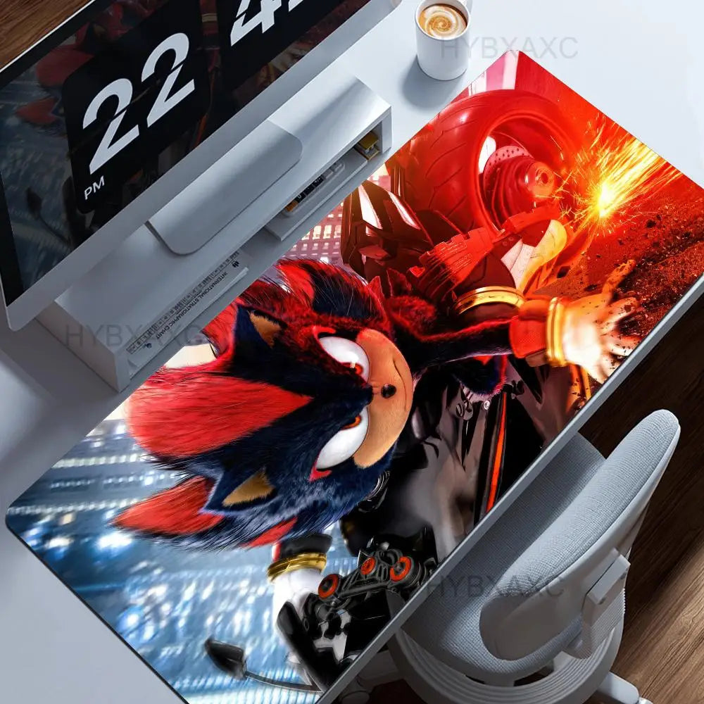 Anime Sonic The Hedgehog Mouse Mat Desk Mat With Pad Gaming Accessories Prime Gaming XXL Keyboard Pad Padding Mat