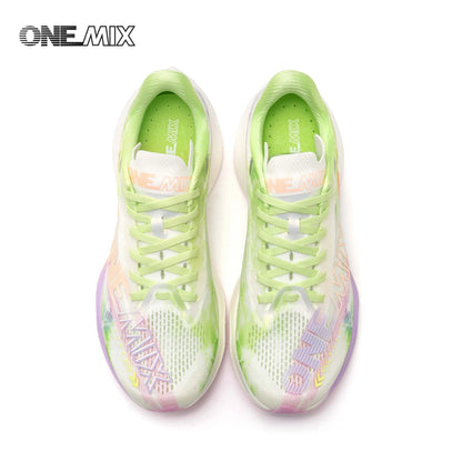 ONEMIX Nylon Carbon Board Marathon Running Racing Shoes, Professional Stable Support, Shock Relief, Ultra-light Rebound Sneakers
