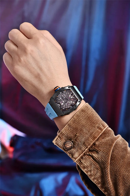 PAGANI DESIGN 42 MM Men's Skeleton Quartz Watch Japan VH65 Sapphire Glass Stainless Steel 50M Waterproof Wristwatches PD1738 New