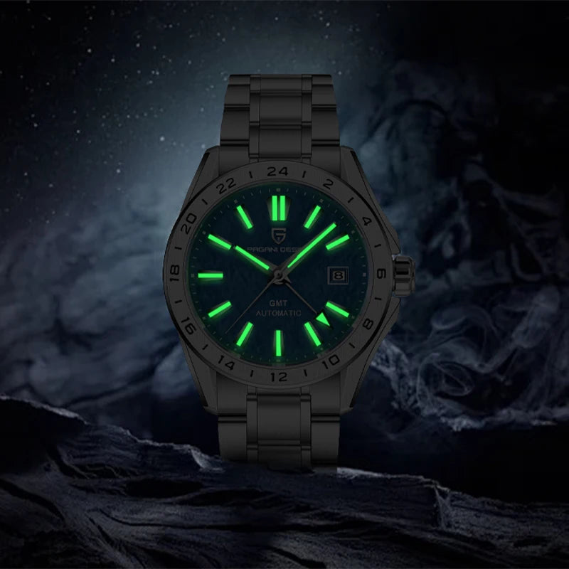 PAGANI DESIGN New GMT Men's Mechanical Watches 100M Waterproof Clock Sapphire Glass Automatic Men Watch PD-1792 Relogio Masculino