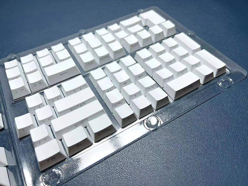 131 Tasten seitlich gravierte, hintergrundbeleuchtete Keycaps für mechanische Tastaturen mit Cherry MX Switches, OEM-Profil, ABS-Keycaps, individuelle Tastenkappen für DIY