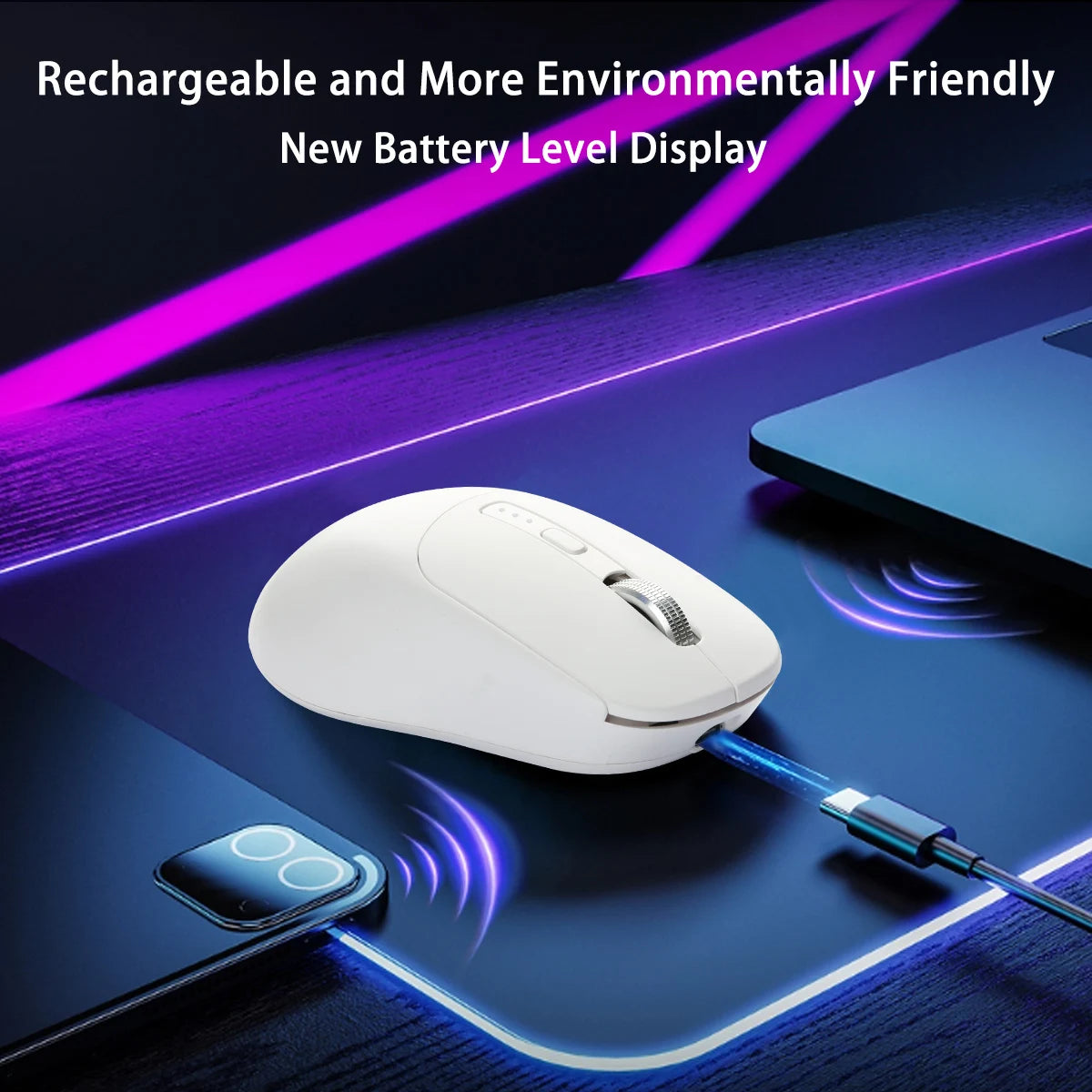 BalanceFit Bluetooth Wireless Mouse 5.2, Rechargeable Ergonomic Wireless Mouse with USB 2.4GHz for Laptop, MacBook, iPad, PC & Tablet