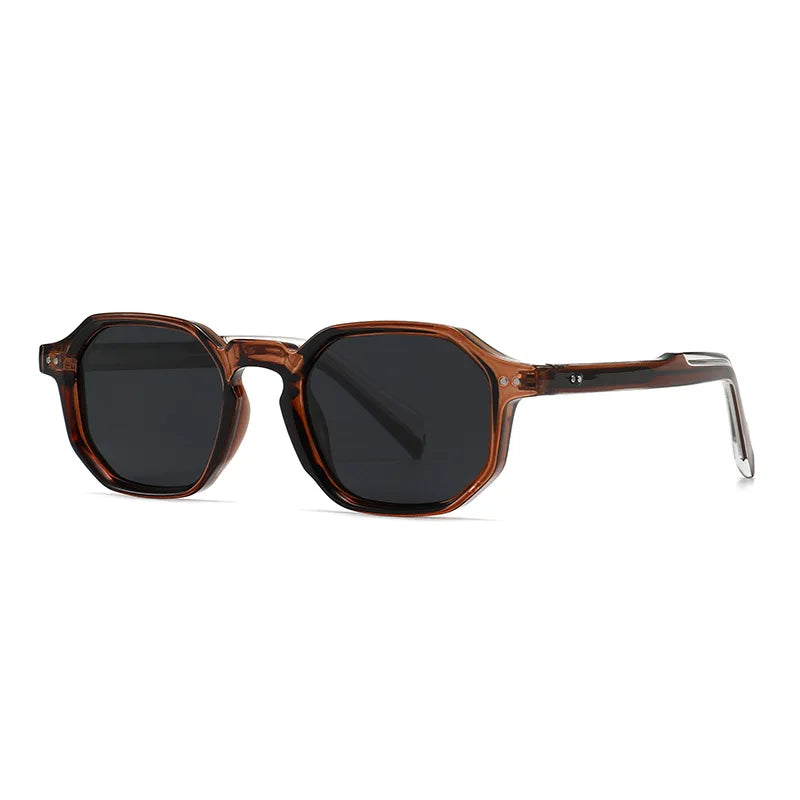SHAUNA New Polygon Square Men Polarized Sunglasses Retro Rivets Women Blue Green Shades UV400