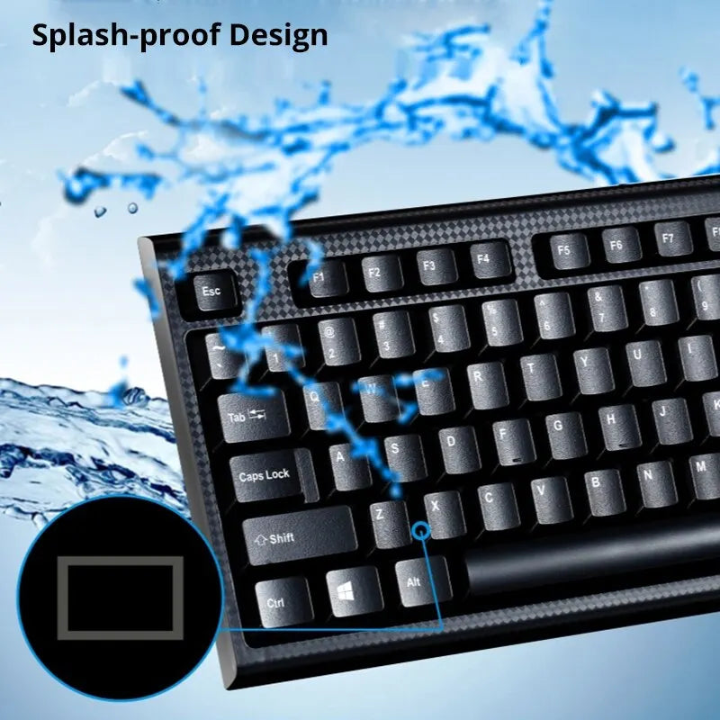 Q9 Einzelne Tastatur USB, quadratischer Anschluss, für Büro und Zuhause, PS2-Rundanschluss, kabelgebunden, für Desktop-Computer