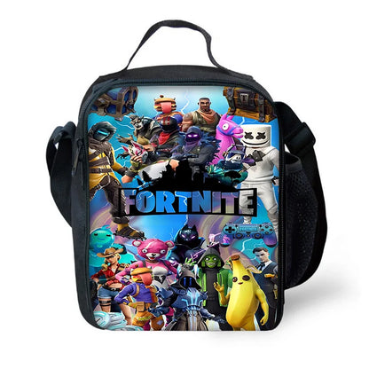 Trendiger Gaming-Schulrucksack für Kinder mit Lunchbags, Design-F-FortniteS Federmäppchen, Schultaschen für Jungen und Mädchen, ideales Geschenk