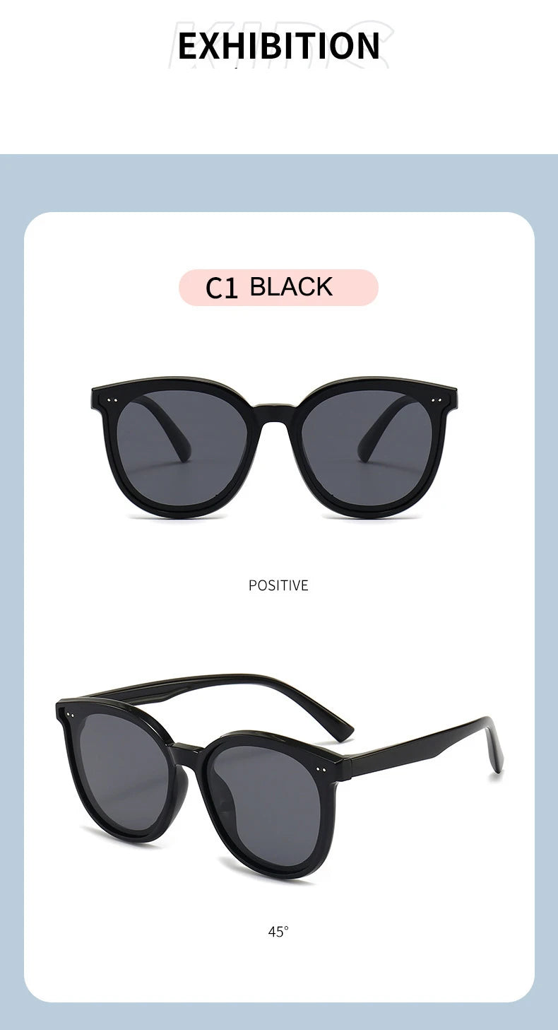 3-12 Years Kids Polarized Sunglasses Boys' Cool Girls Soft TPEE Frame Cat Eye Design Fashion Sun UV400 Protection Oval Glasses