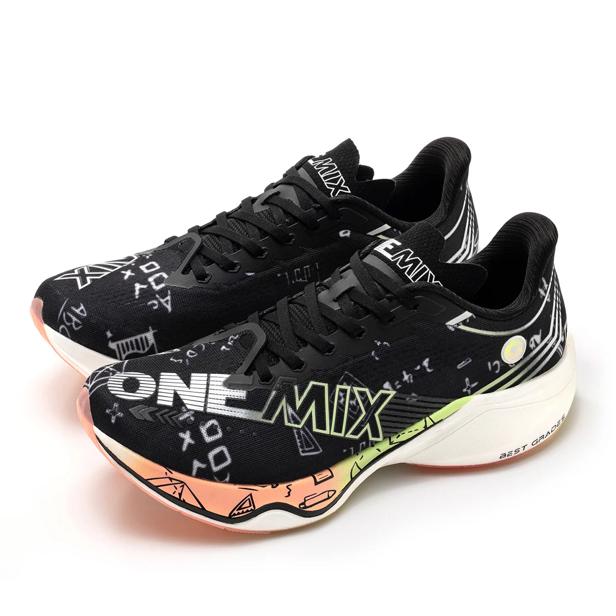 ONEMIX Nylon Carbon Board Marathon Running Racing Shoes, Professional Stable Support, Shock Relief, Ultra-light Rebound Sneakers