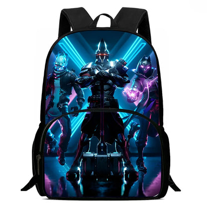 Mochilas Infantis de Design Gaming F-FortniteS com Lancheira e Estojo, Mochilas Escolares de Grande Capacidade para Meninos e Meninas, Melhor Presente