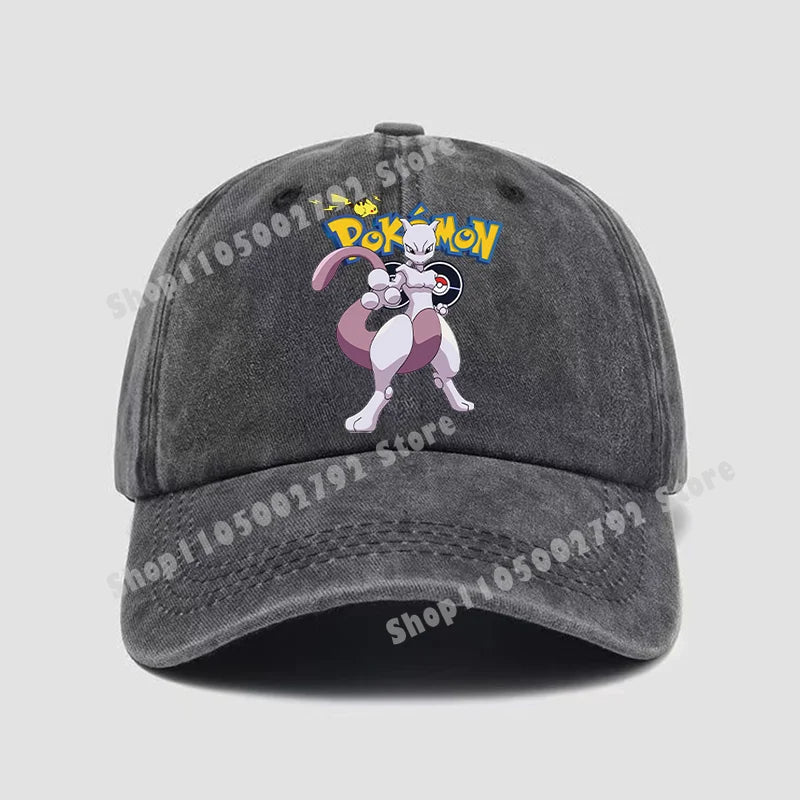 Pokémon-baseballkasketter, Pikachu, kawaii, anime-figurer, solhatte, sommer, udendørs, forældre og børn, solhat, trendy kasket med andetunge, gave