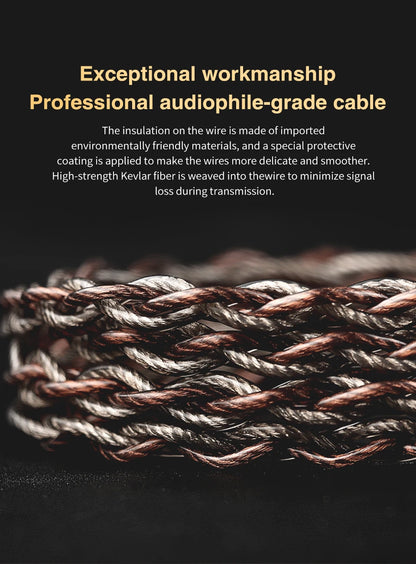 TRN RedChain Earphones Silver-Plated Copper OFC Copper Upgrade Cable with Swappable Connectors 2.5/3.5/4.4 For TRN MT1 MAX TA4