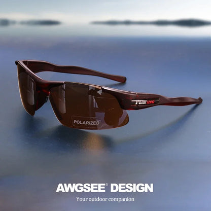 Men's Semi-Rim Polarized Sports Glasses - Matte Durable Frame & HD Coated Lenses for Golf/Fishing/Travel/Daily Use