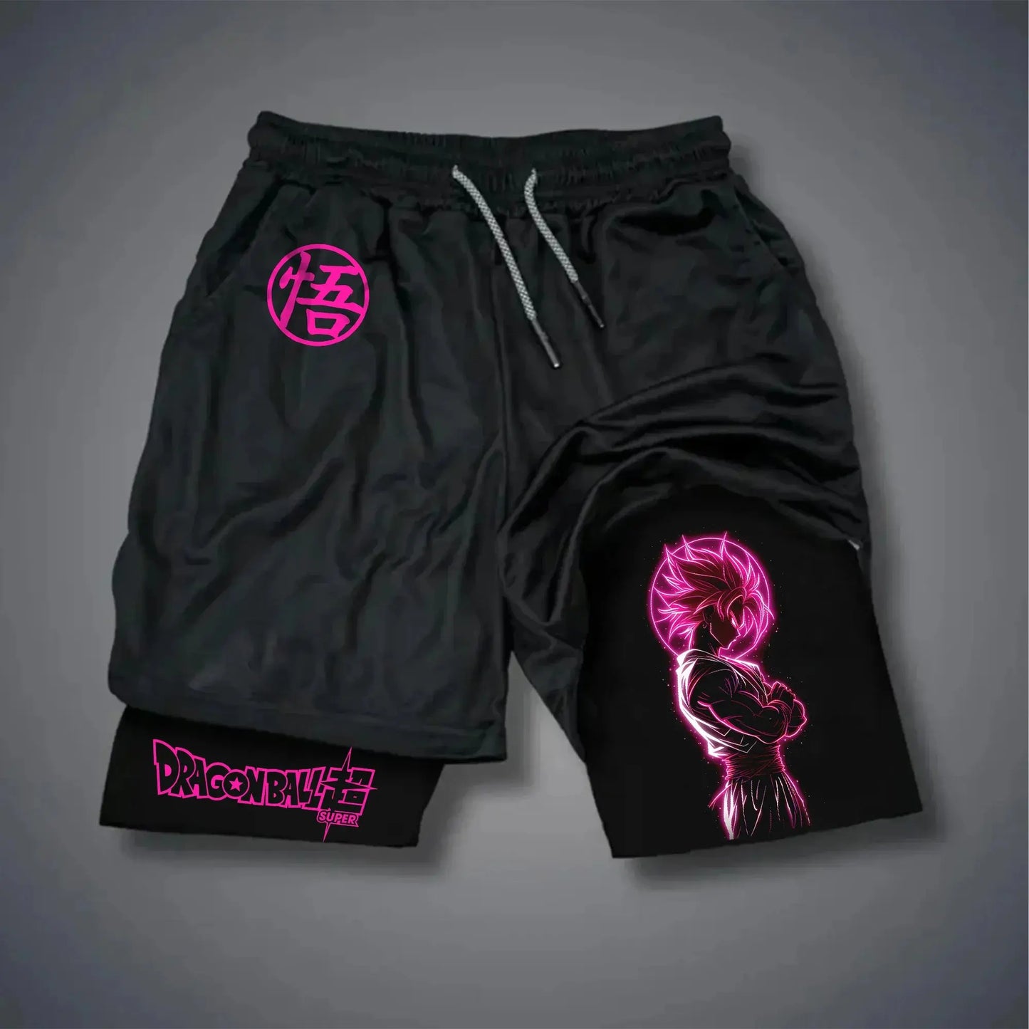 New Men's Dragon Ball Super Licensed Shorts 2025 - Japanese Anime Breathable Quick-Dry Beach Pants, Retro Y2K Hip Hop Style
