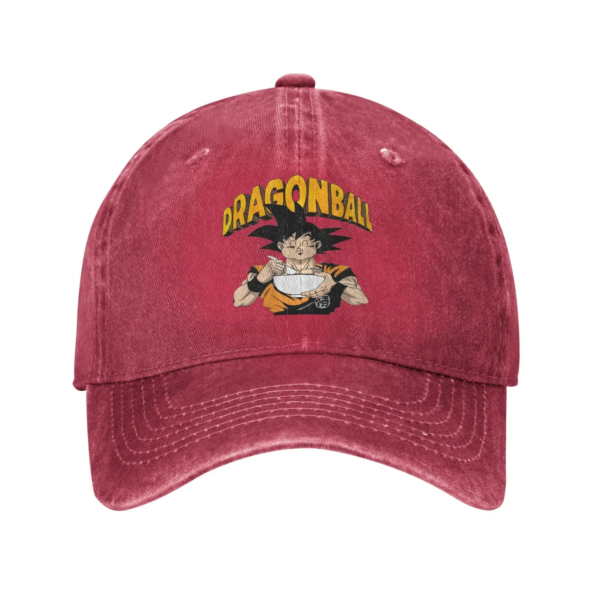Retro DBZ dragon ball Goku Eating Ramen Baseball Caps Unisex Distressed Washed Sun Cap Outdoor Summer Adjustable Fit Hats Cap, Produit gaming premium Fraquane, produits de luxe, nouvelle génération, équipement gamer