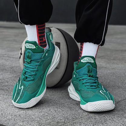 Men's Basketball Shoes Breathable Cushioning Non-Slip Wearable Runing Shoes Gym Training Athletic Basketball Sneakers for Men