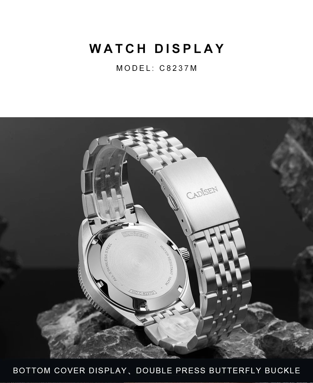 NEW 2025 CADISEN Men's Watches Mechanical Wristwatch For Men Automatic Watch Japan 8215 Ceramic Bezel 10Bar Waterproof Clock