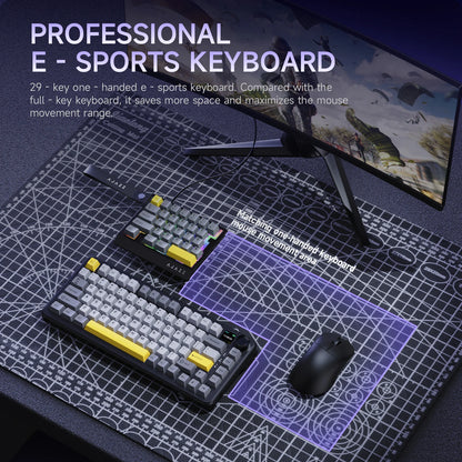 AJAZZ AK029 Wired One-Handed Gaming Keyboard with HE Magnetic Switch, 8000Hz RGB Mini Mechanical Keyboard, 29 Keys for PC Gaming