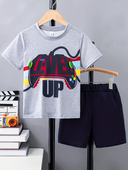 Children's Clothing Suit For Boy Short Sleeve Boy Child Shorts 3D Game Handle Fashion Children Summer Clothes Children's Sets