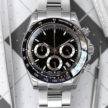 Luxuriöse VK63 Herrenuhr mit Quarzwerk, Business-Chronograph, 39mm, Stahl/Roségold, Datum, leuchtendes Zifferblatt, voll funktionsfähiger Chronograph