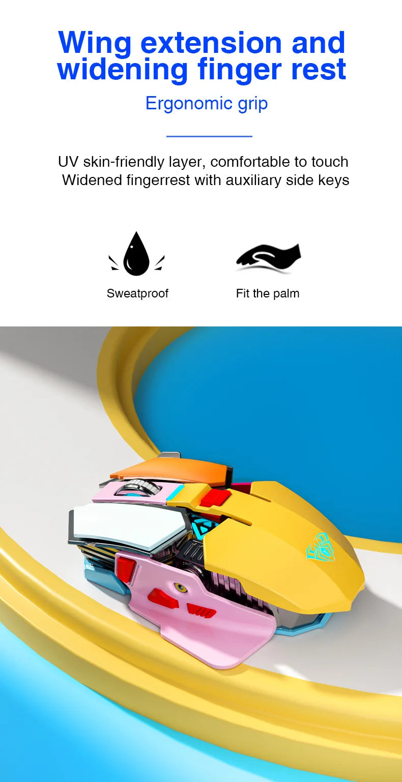 AULA mouse Multifunctional Gaming Side Keys Mouse Rechargeable Mecha style Mice 2.4 G Wireless Ergonomics Dpi adjustable Gamer